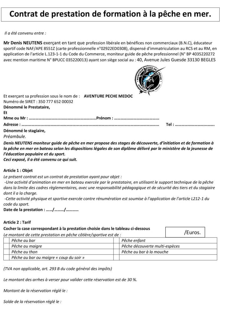 Contrat prestation de service 1